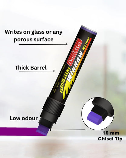 Jumbo Fluorescent Window/Chalk Marker (1pcs) Bold, Bright, Easy Erase