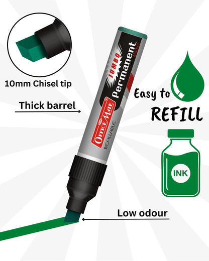 Jumbo Permanent Markers (1 pcs), Extra-Wide Tip, Versatile Use, Quick-Drying, Multi-Surface Marker