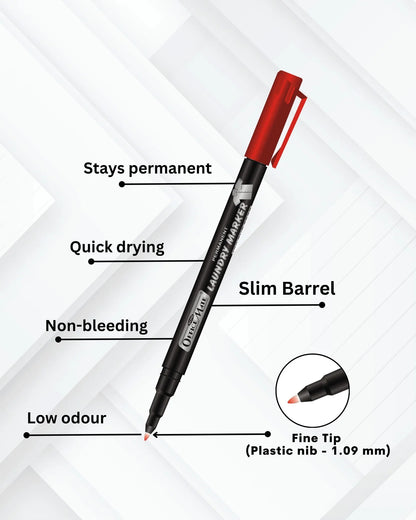 Fine Tip Laundry Markers (10pcs) – Permanent Ink, Non-Toxic, Fade-Resistant