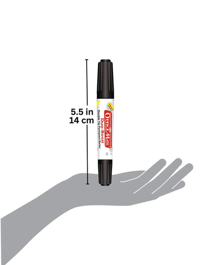 Permanent Marker Double Tip (Bullet + Chisel Tip) - Pack of 4, Quick-Drying,  Multi-Surface Marker