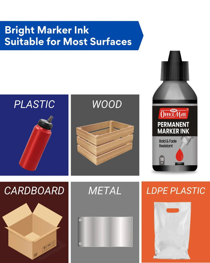 Permanent Marker Refill Ink - 100ml, Quick-Drying, Vibrant Colors