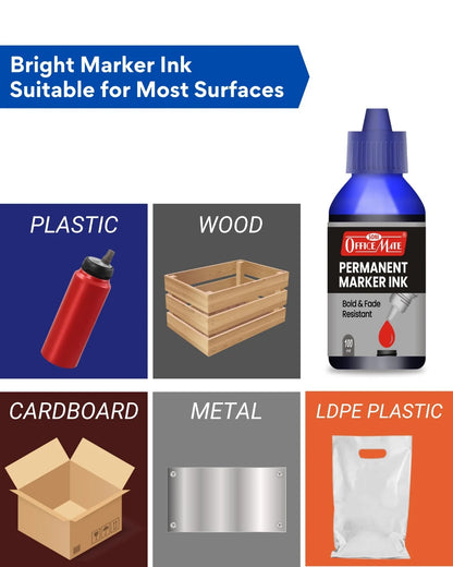 Permanent Marker Refill Ink - 100ml, Quick-Drying, Vibrant Colors