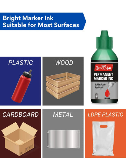 Permanent Marker Refill Ink - 100ml, Quick-Drying, Vibrant Colors