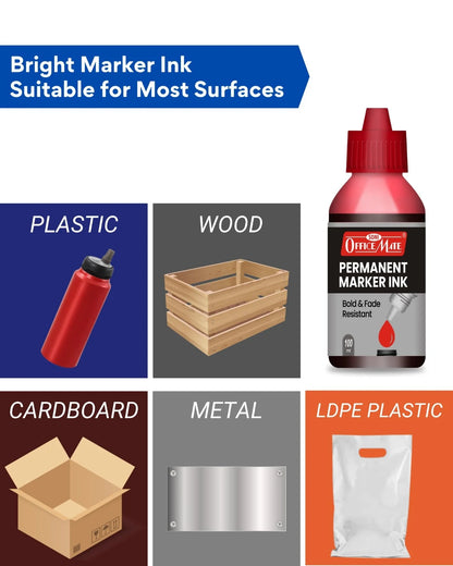 Permanent Marker Refill Ink - 100ml, Quick-Drying, Vibrant Colors