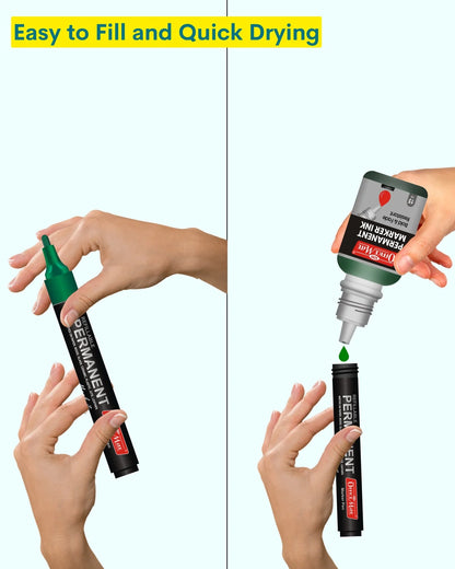Permanent Markers (10 pcs), Versatile Use, Quick-Drying, Multi-Surface Markers