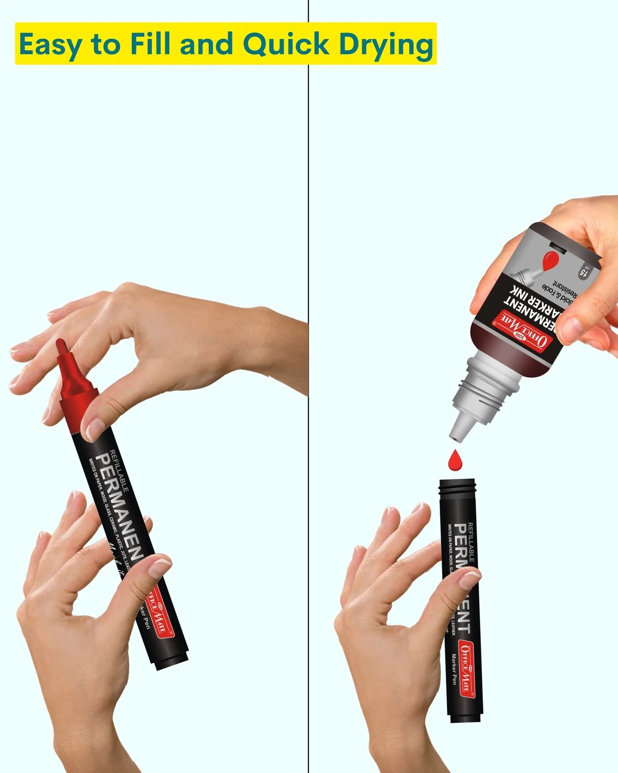 Permanent Markers (10 pcs), Versatile Use, Quick-Drying, Multi-Surface Markers