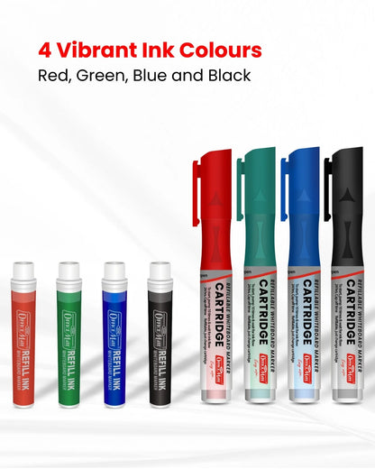 Refillable Cartridge for Whiteboard Marker (24pcs) Eco-Friendly, Replaceable Ink Cartridges for Long-Lasting Use
