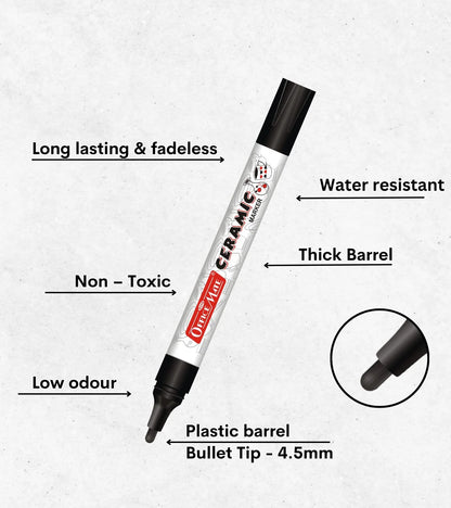 Ceramic Marker (10pcs) – Ideal for Ceramic Art, Smudge proof Ink