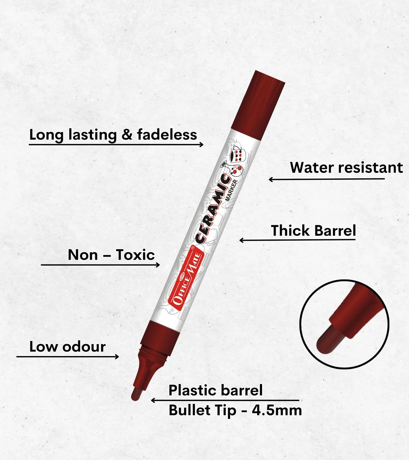 Ceramic Marker (10pcs) – Ideal for Ceramic Art, Smudge proof Ink