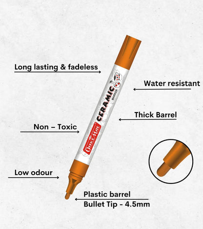 Ceramic Marker (10pcs) – Ideal for Ceramic Art, Smudge proof Ink