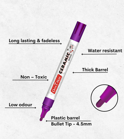 Ceramic Marker (10pcs) – Ideal for Ceramic Art, Smudge proof Ink