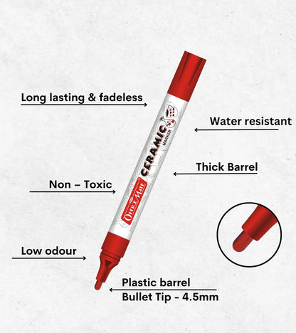 Ceramic Marker (10pcs) – Ideal for Ceramic Art, Smudge proof Ink