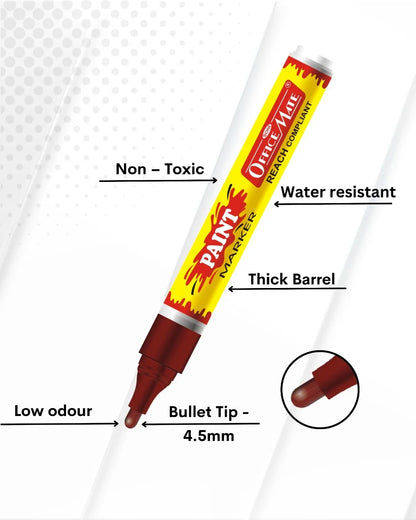 Paint Marker Regular Colors (10pcs) - Vibrant Colours, Non-Toxic, Multi surface usage