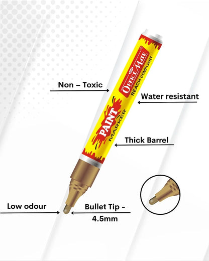 Paint Marker Regular Colors (10pcs) - Vibrant Colours, Non-Toxic, Multi surface usage