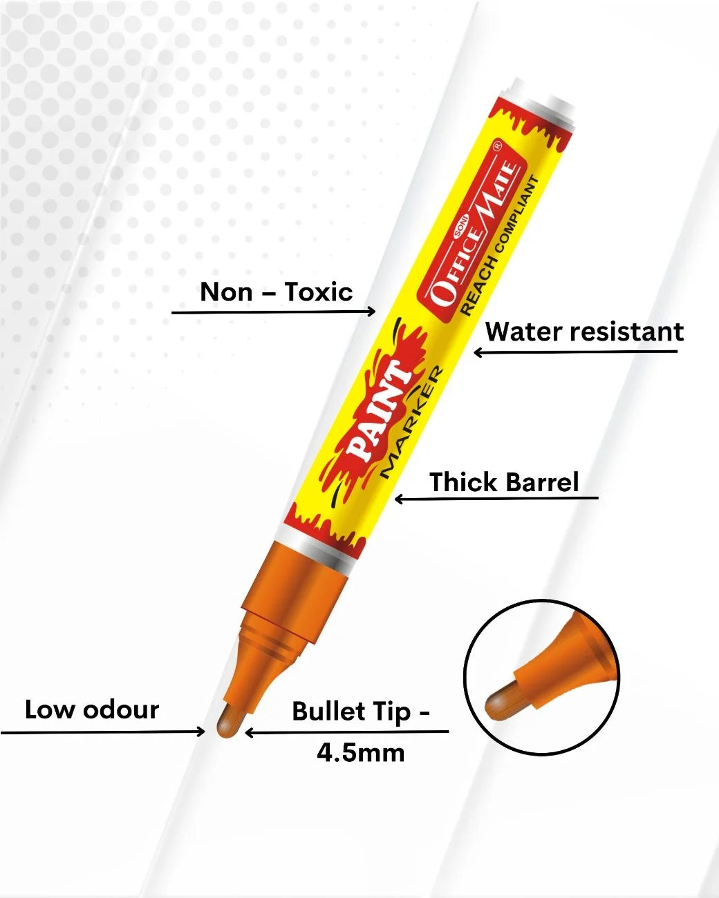 Paint Marker Regular Colors (10pcs) - Vibrant Colours, Non-Toxic, Multi surface usage