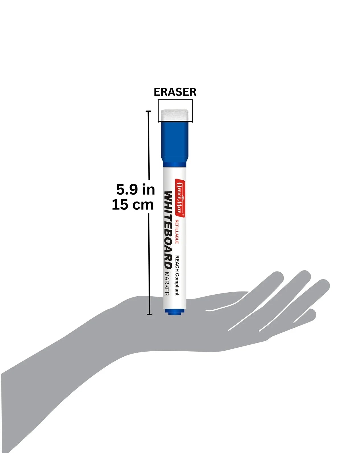 Regular Whiteboard Marker with Duster on cap ( 10 pcs ), Vibrant Colours, Eco-friendly, Easy Wipe