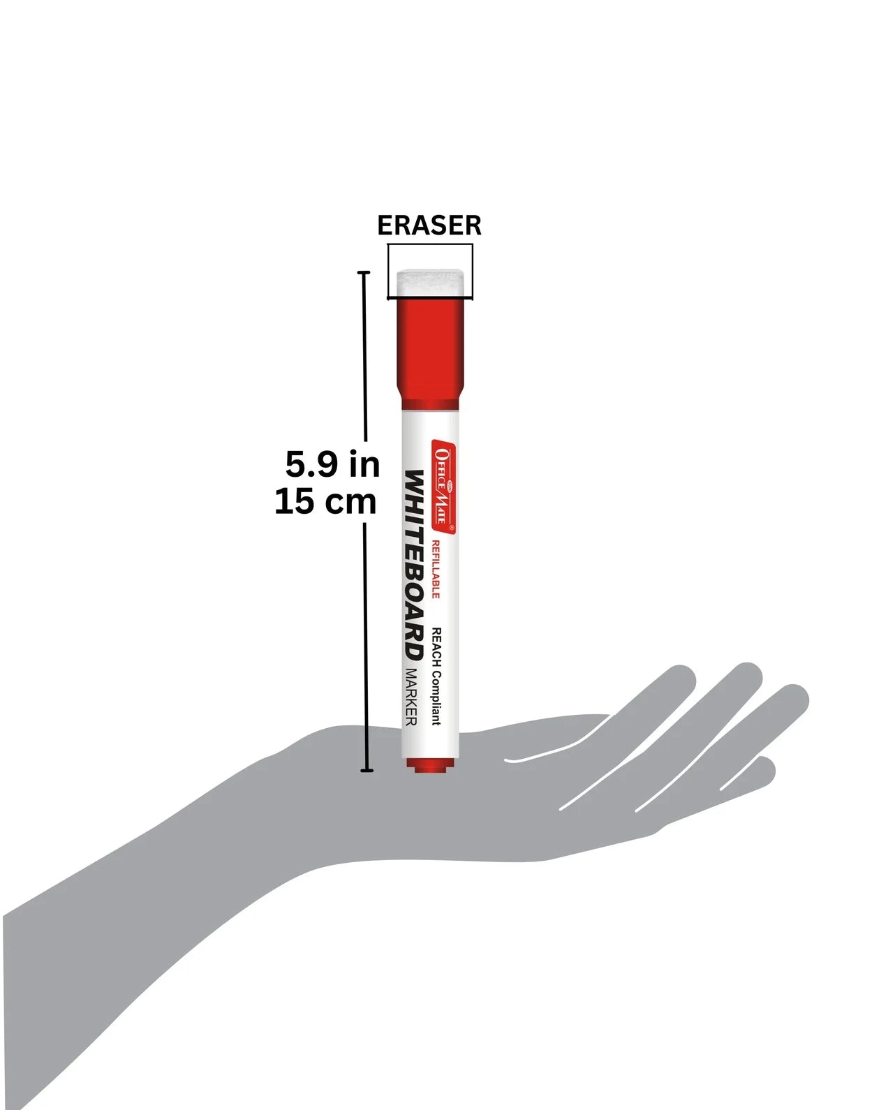 Regular Whiteboard Marker with Duster on cap ( 10 pcs ), Vibrant Colours, Eco-friendly, Easy Wipe