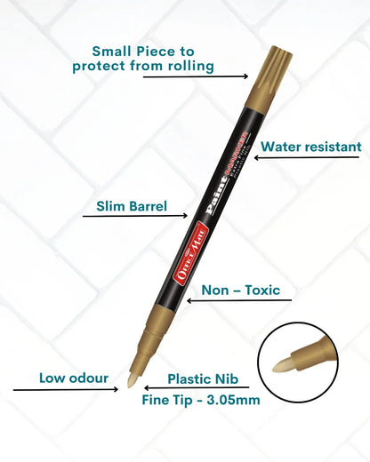 Fine Tip Paint Markers (10pcs), Vibrant Colours, Non-Toxic, Multi Surface Usage