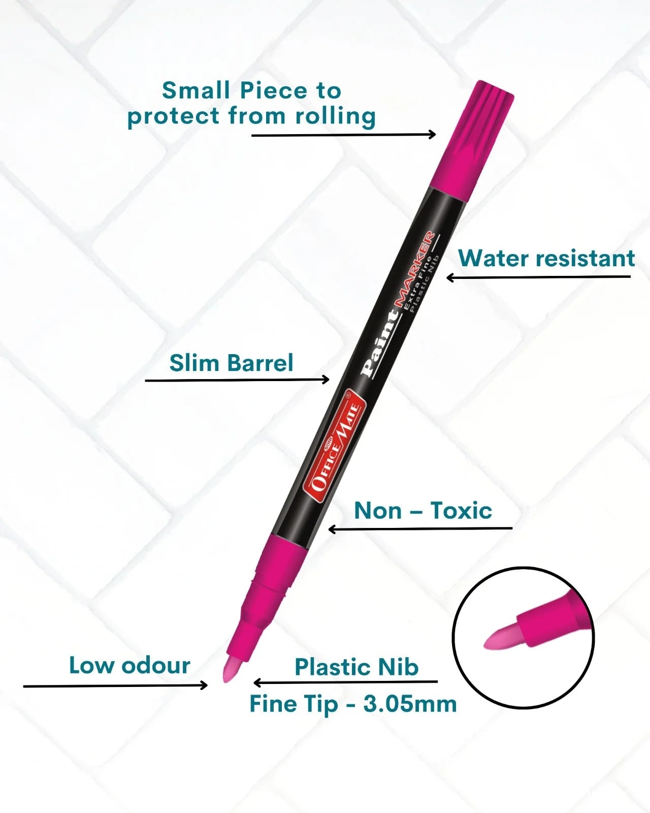 Fine Tip Paint Markers (10pcs), Vibrant Colours, Non-Toxic, Multi Surface Usage