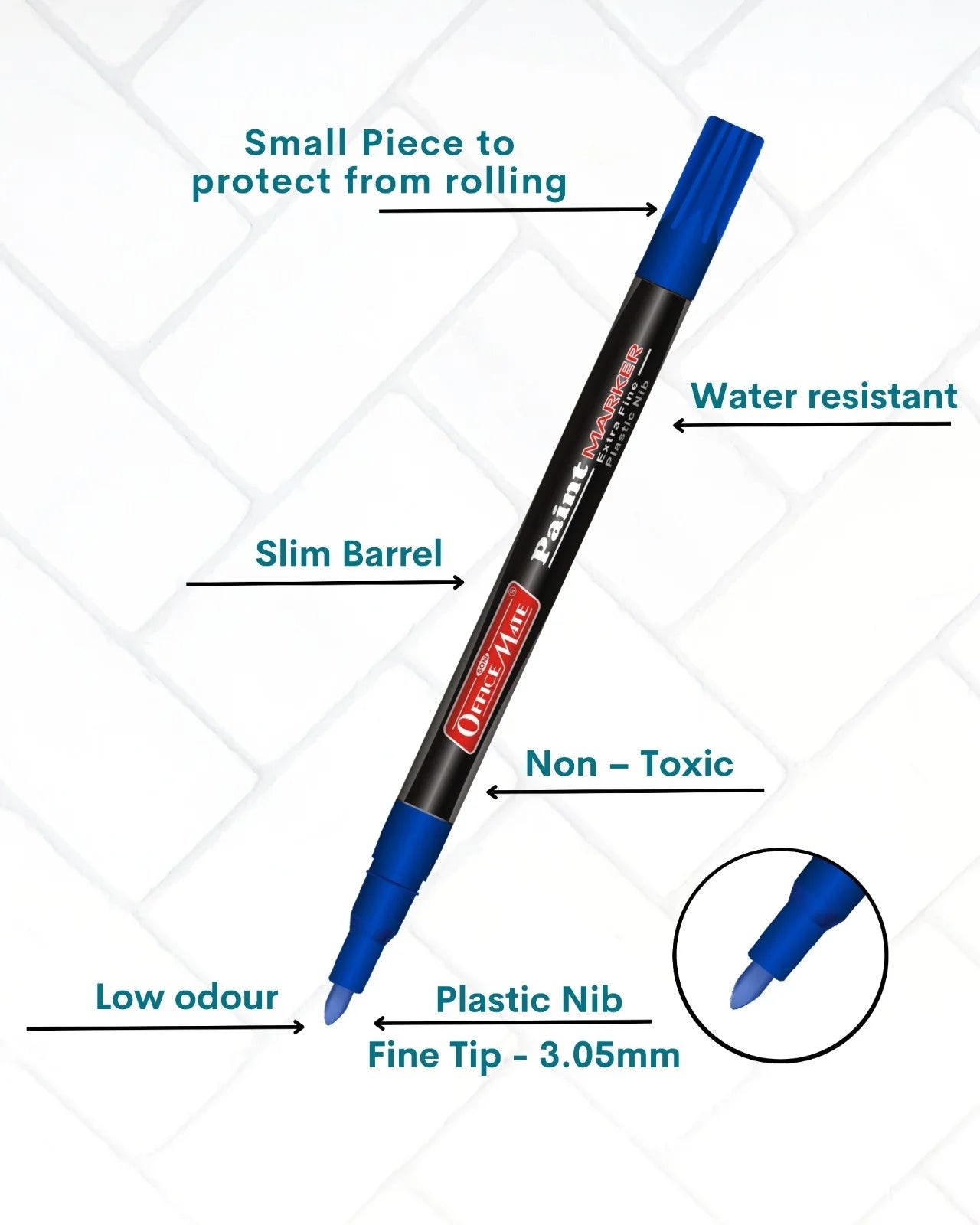 Fine Tip Paint Markers (10pcs), Vibrant Colours, Non-Toxic, Multi Surface Usage