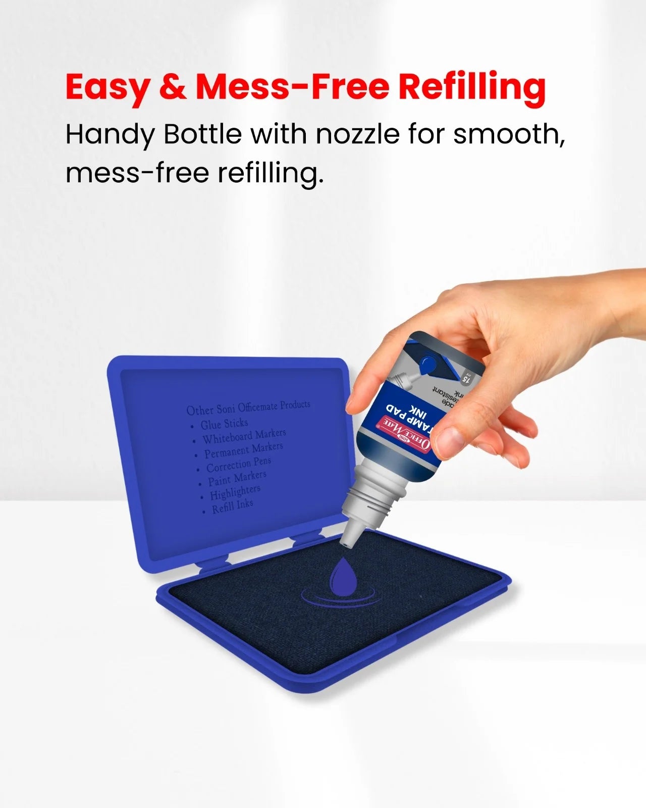 Stamp Pad Refill Ink – 15 ml, Long-Lasting Impressions, Quick-Drying Ink for Any Project