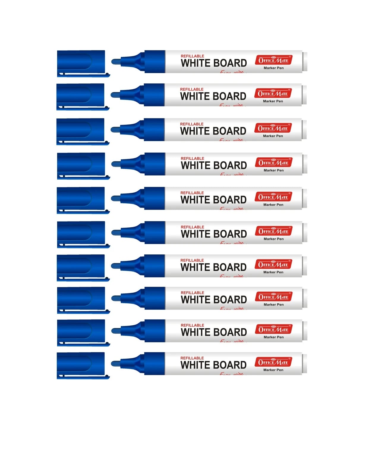 Whiteboard Marker (10 pcs), Vibrant Colours, Eco-friendly, Easy Wipe