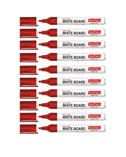 Whiteboard Marker (10 pcs), Vibrant Colours, Eco-friendly, Easy Wipe