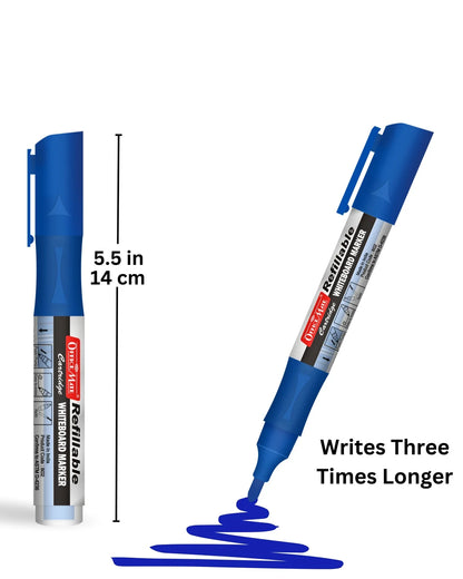 Whiteboard Markers with Refillable Cartridges (Pack of 4) – Eco-Friendly, Lasts Longer