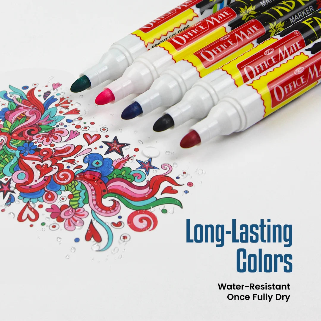 Fabric Markers – DIY Marker, Wash Resistant, Vivid Colours, Works on all Fabric Surfaces