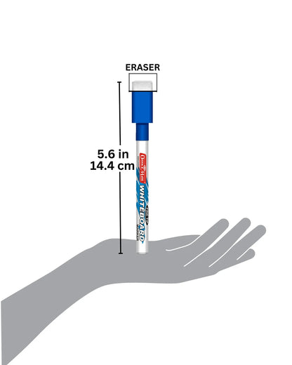 Fine Tip Whiteboard Marker with Duster (10pcs), Extra Precision, Bright Colours, Easy Wipe