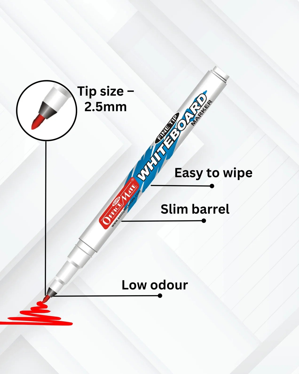 Fine Tip Whiteboard Marker in Pack of 10 pcs – Soni Officemate
