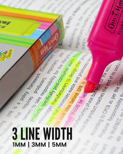 Fluorescent Highlighters (10pcs) – Vibrant Colors, Smooth Flow, 3x Longer Lasting