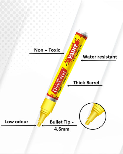 Paint Marker Fluorescent Colors (4pcs), Water-Resistant, Non-Toxic Ink for DIY, Artwork & Crafting