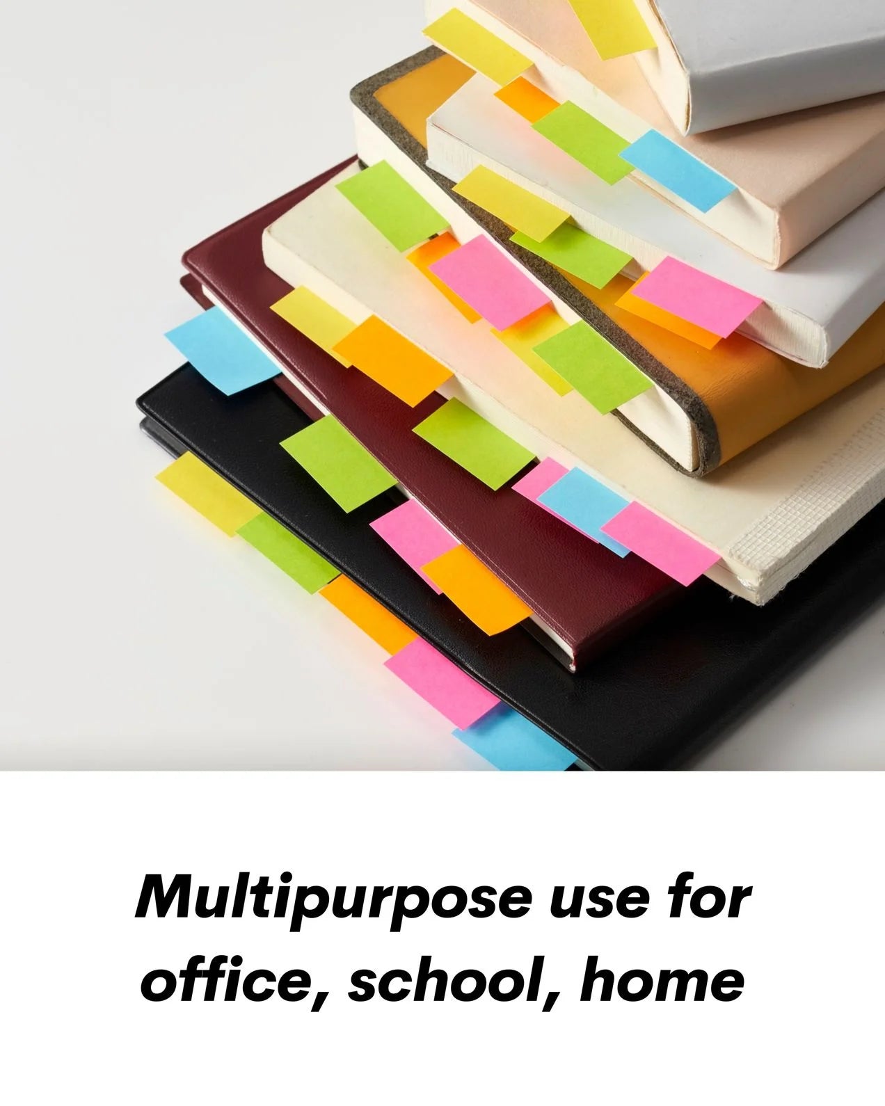 Fluorescent Sticky Note Pads Tray – 100 Sheets (25mm x 76mm x 3 x 100), Bookmarks, Text Highlighter