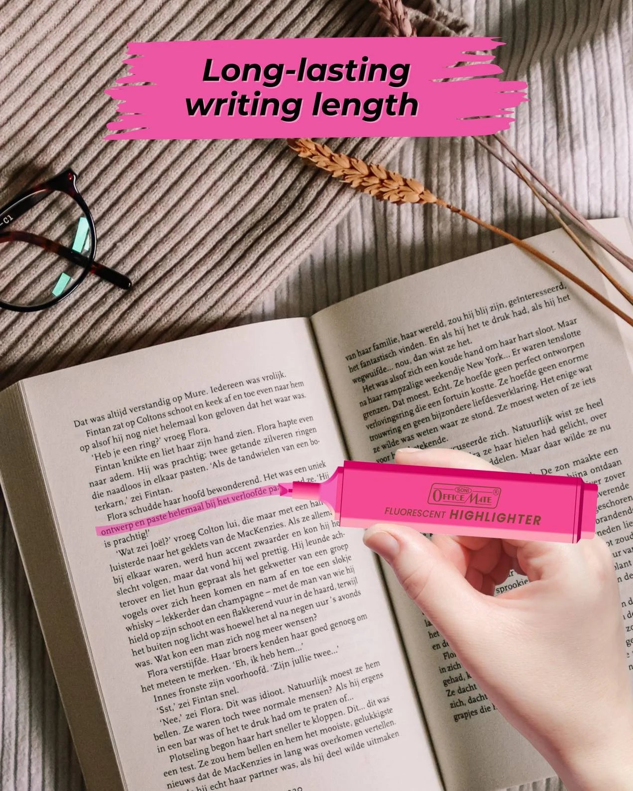 Fluorescent Highlighters (10pcs) – Vibrant Colors, Smooth Flow, 3x Longer Lasting