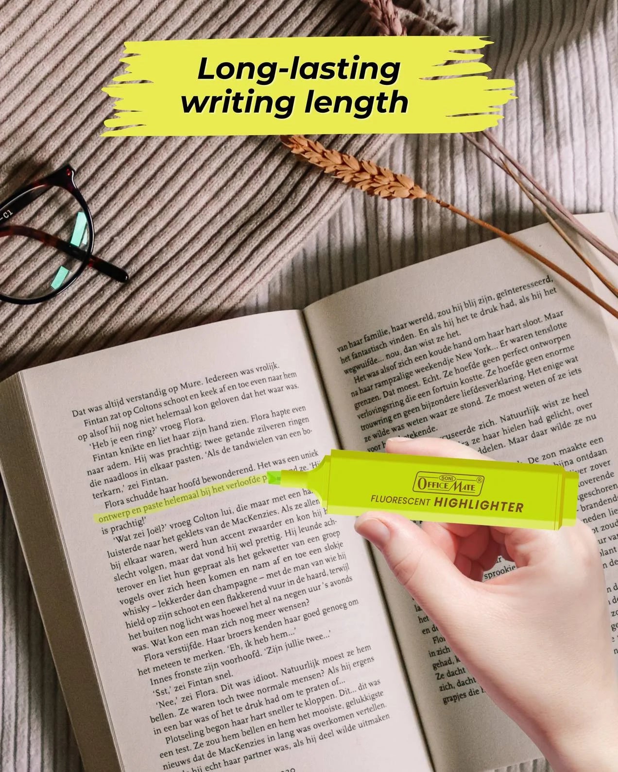 Fluorescent Highlighters (10pcs) – Vibrant Colors, Smooth Flow, 3x Longer Lasting