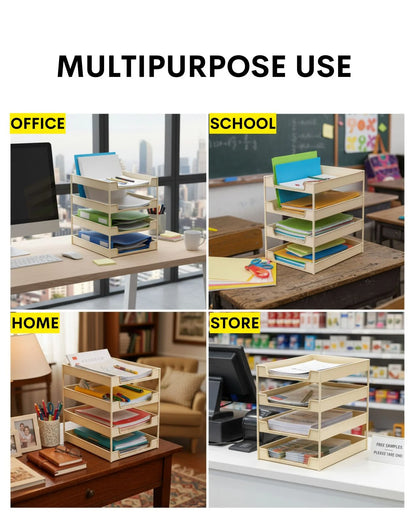 Four Compartment Office Tray – Compact Design, Lightweight, Versatile Use