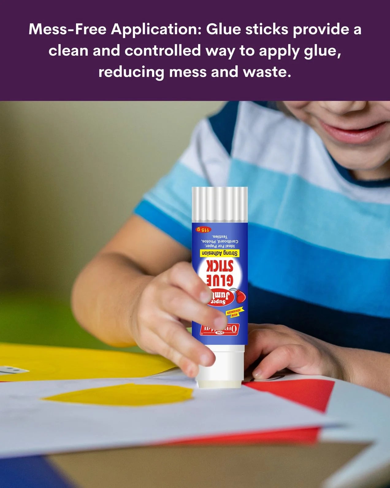 Super Jumbo Glue Stick - 115g (1pcs), Superior Adhesion, Quick-Drying for School, Office, Crafts, and Home Projects