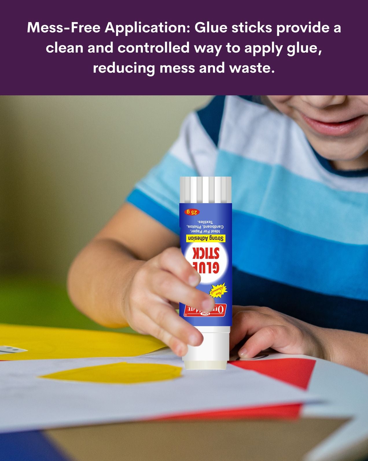 Glue Stick - 25gm, Superior Adhesion, Quick-Drying for School, Office, Crafts, and Home Projects