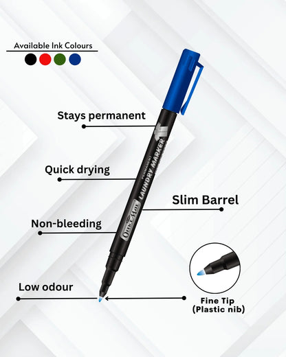 Fine Tip Laundry Markers (10pcs) – Permanent Ink, Non-Toxic, Fade-Resistant