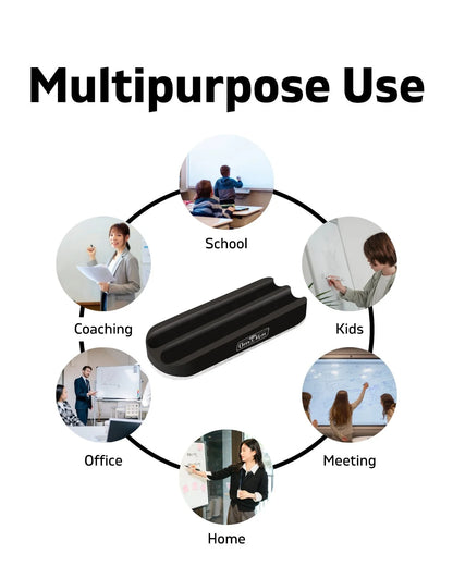 Magnetic Whiteboard Duster with 2 Marker Slots (Without Markers), Ultimate Convenience, Multipurpose