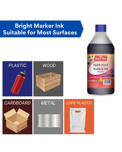 Permanent Marker Refill Ink - 500ml (1pcs) Quick-Drying, Vibrant Colors