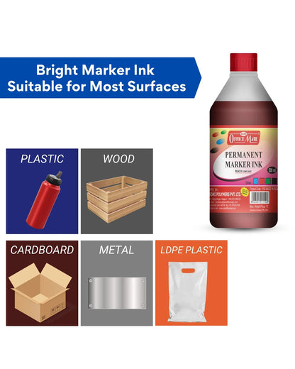 Permanent Marker Refill Ink - 500ml (1pcs) Quick-Drying, Vibrant Colors