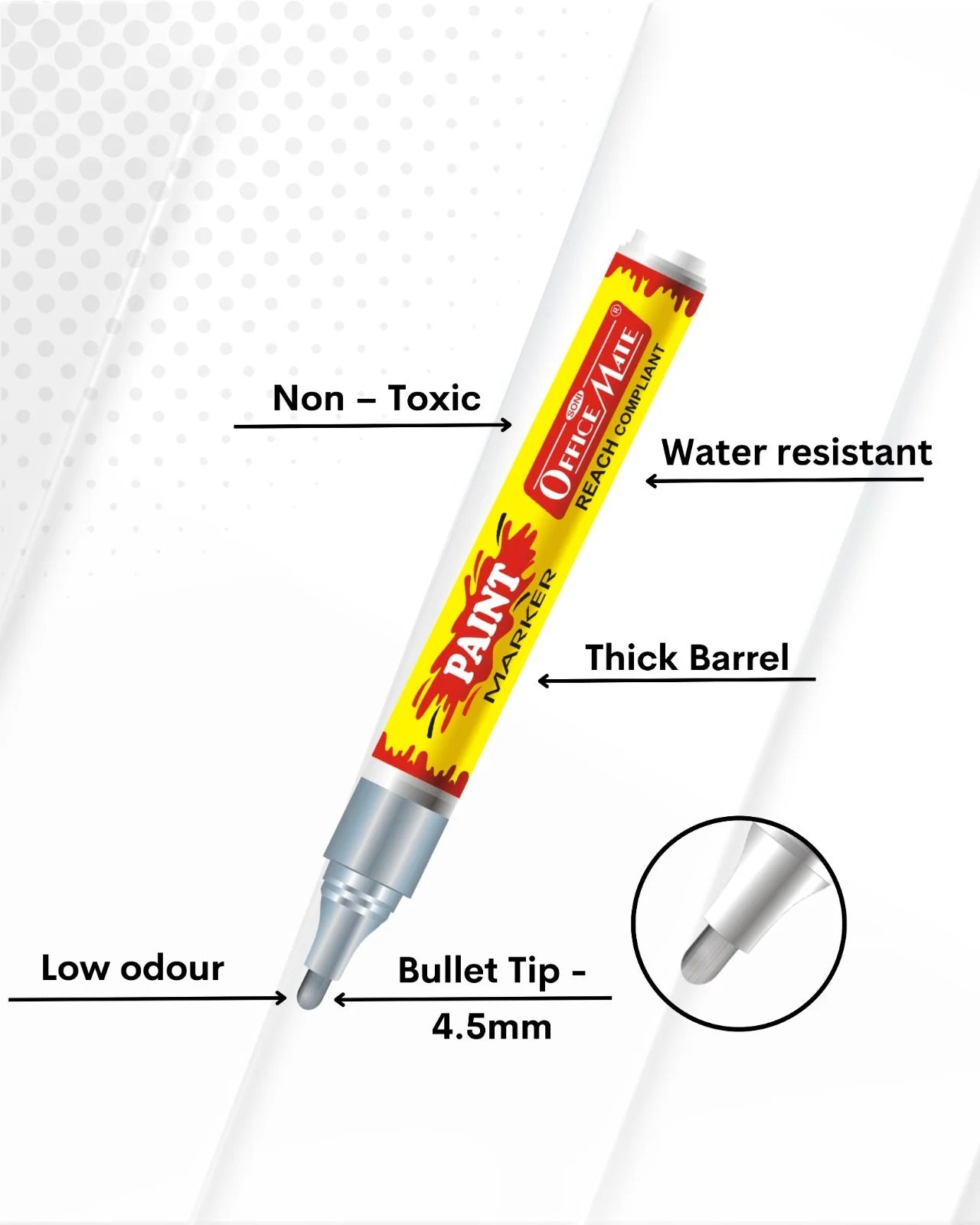 Paint Marker Combo (Golden & Silver) for Metallic Artwork, Non-Toxic, Multi surface usage