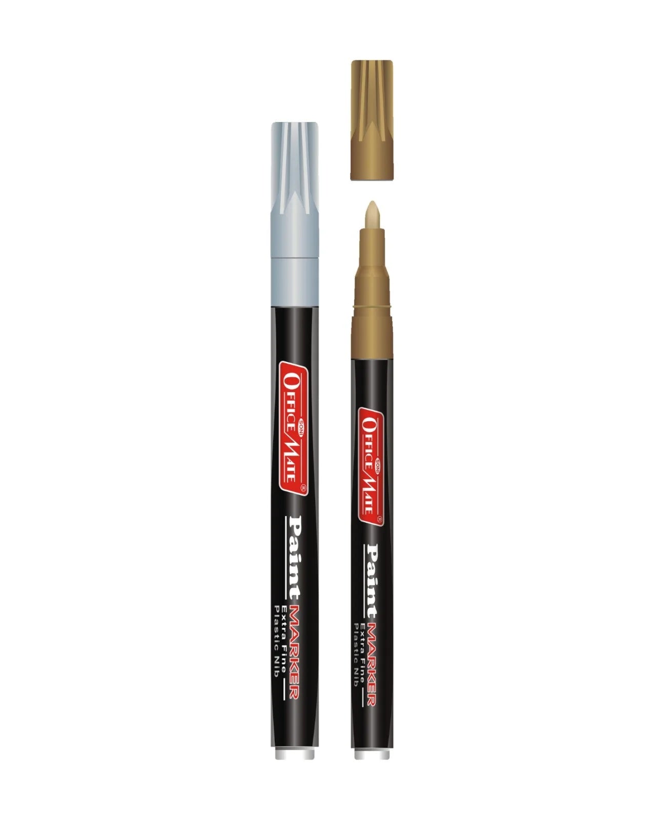 Fine Tip Paint Marker Combo (Golden & Silver) for Metallic Artwork, Non-Toxic, Multi surface usage