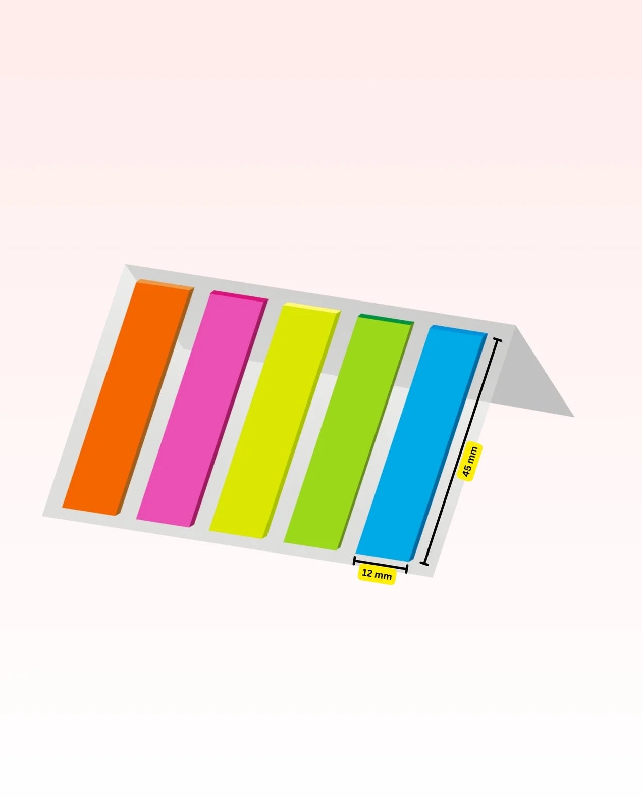 Transparent Sticky Notes (12mm X 45mm X 20 Sheets X 5 Colors), Bookmarks, Text Highlighter