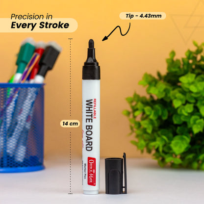 Whiteboard Cleaning Combo – 2 Refillable Markers, 15ml Ink & 2-Slot Duster, Easy Writing & Effortless Erasing for Office & School