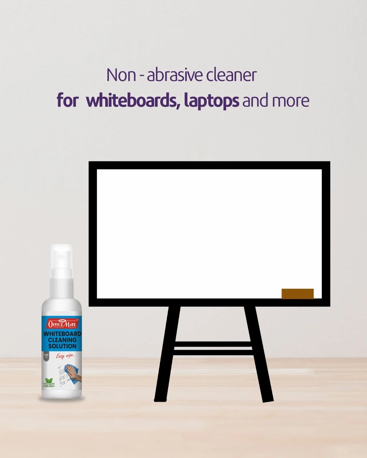 Whiteboard Cleaning Solution (100ml) (1pcs), Spotless Wipes, Eco-Friendly