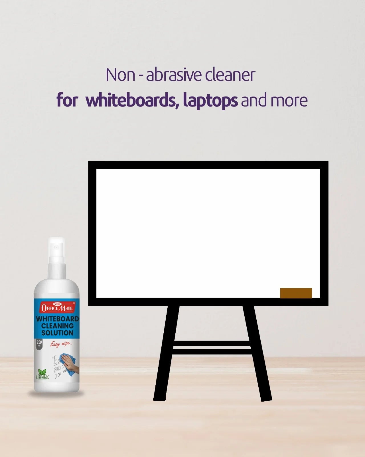 Whiteboard Cleaning Solution (250ml) (6pcs), Spotless Wipes, Eco-Friendly