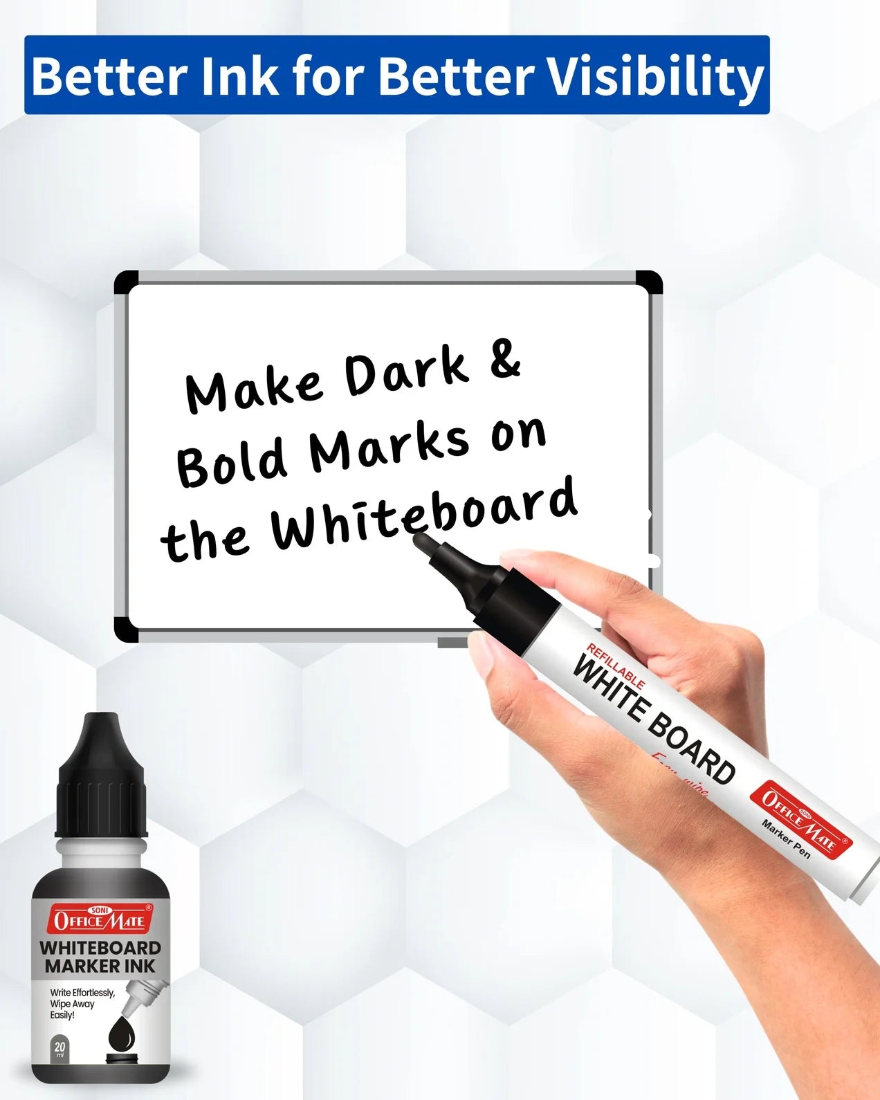 Whiteboard Marker Refill Ink – 15 ml, Bright Colours, Eco-friendly